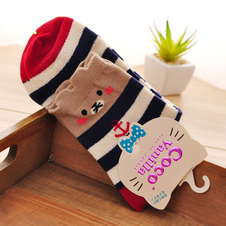 Socks Female Socks Spring And Autumn Thin Section Cute Cartoon Wild Street Ins Stockings Female Tide